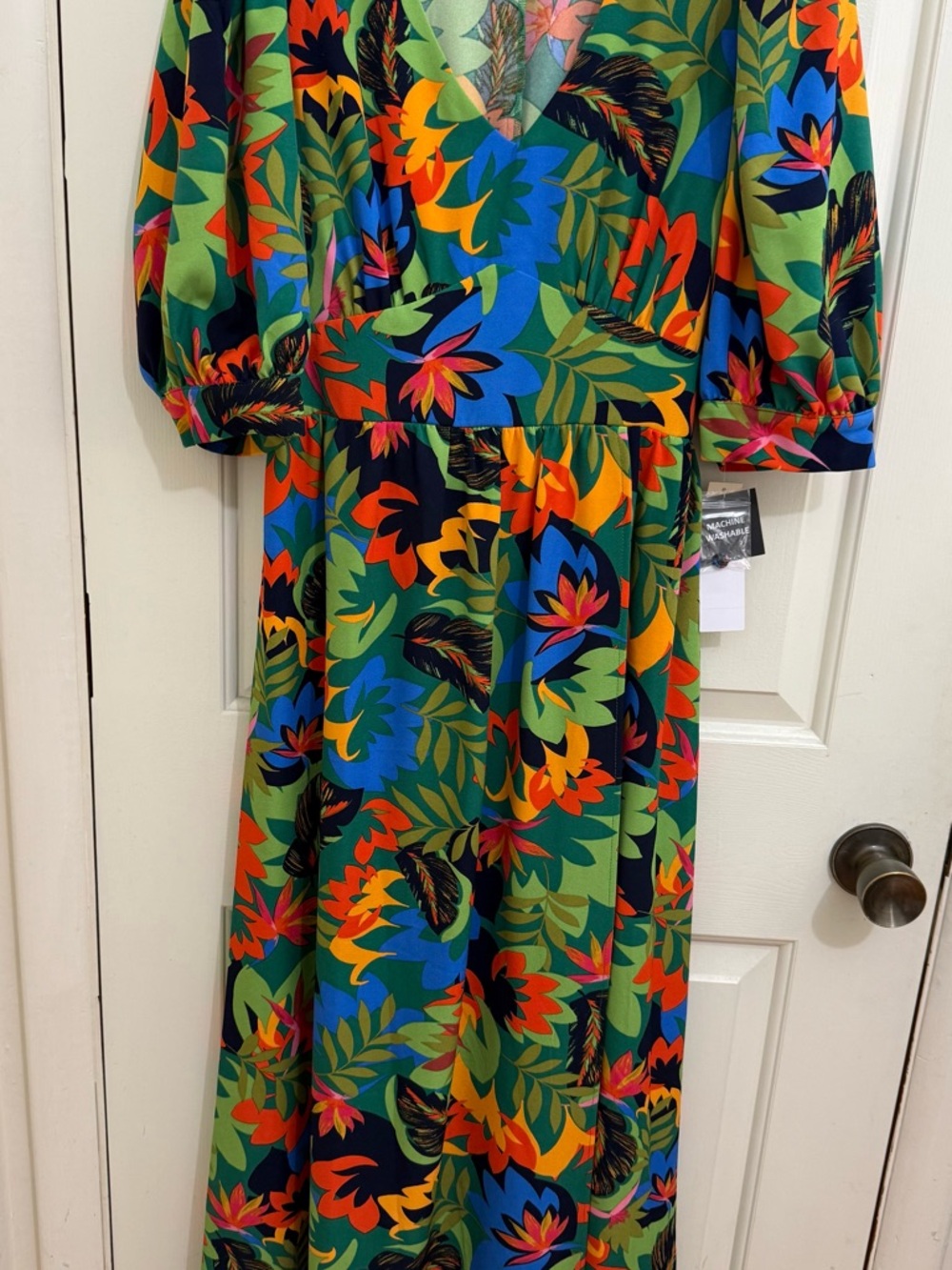 Vibrant Tropical Print Maxi Dress